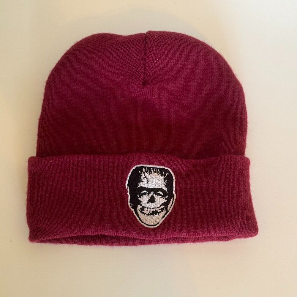 Burgundy Frankenstein Beanie